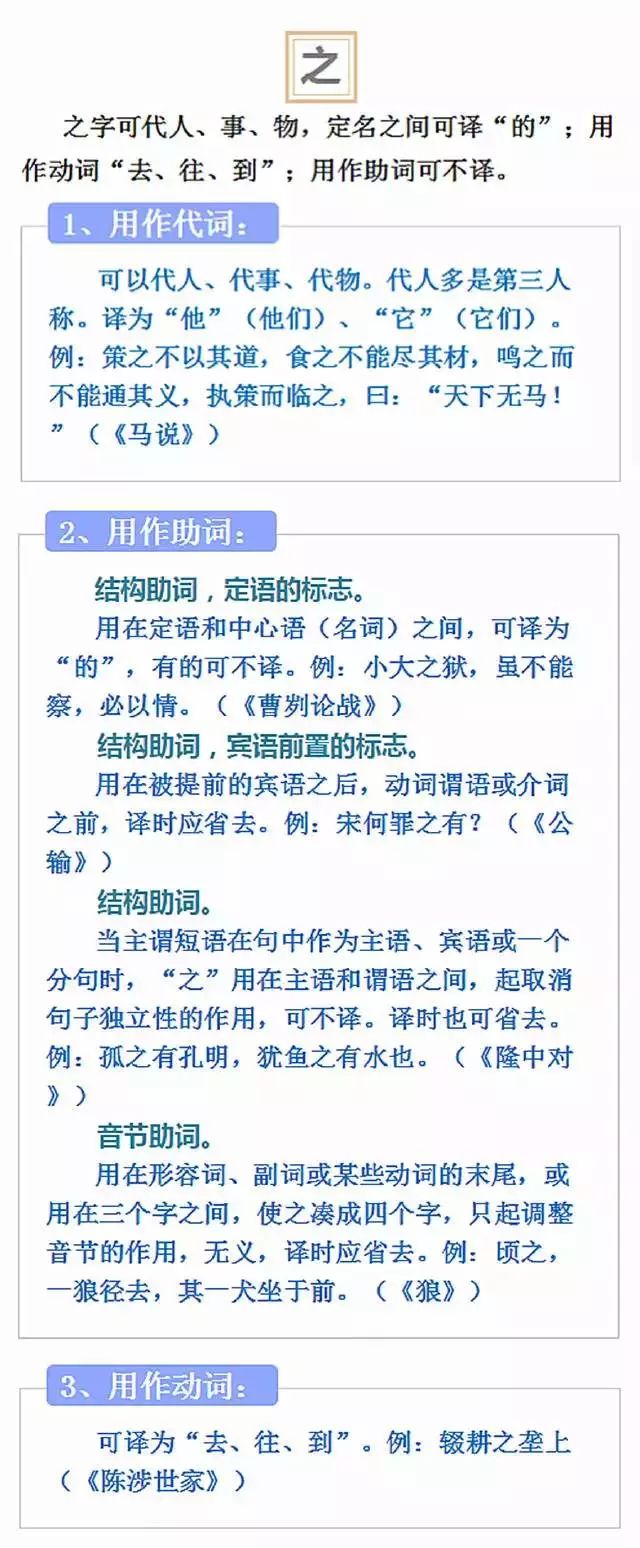 之、其、以、于、而 這些文言文虛詞到底怎么用