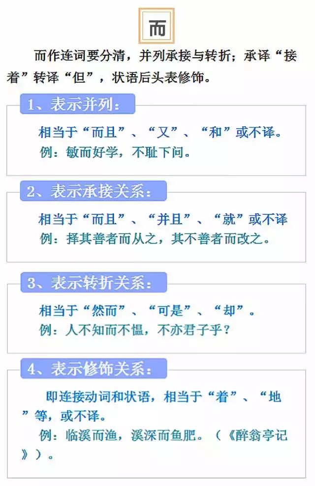 之、其、以、于、而 這些文言文虛詞到底怎么用